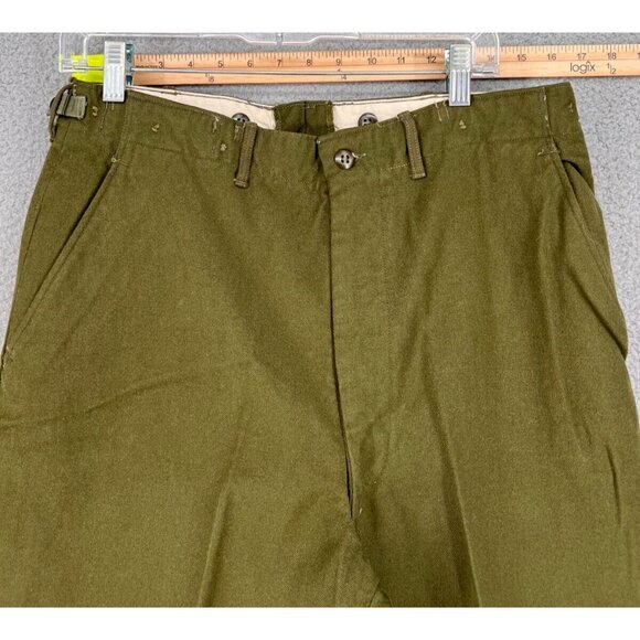 VINTAGE MENS FIELD WOOL M-1951 COMBAT TROUSERS KOREA MEDUIM LONG ARMY PANT - Picture 2 of 12